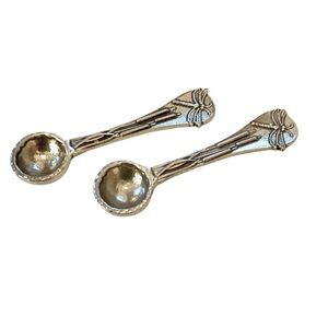 Crosby & Taylor Pewter Salt Spoons x2 Vintage